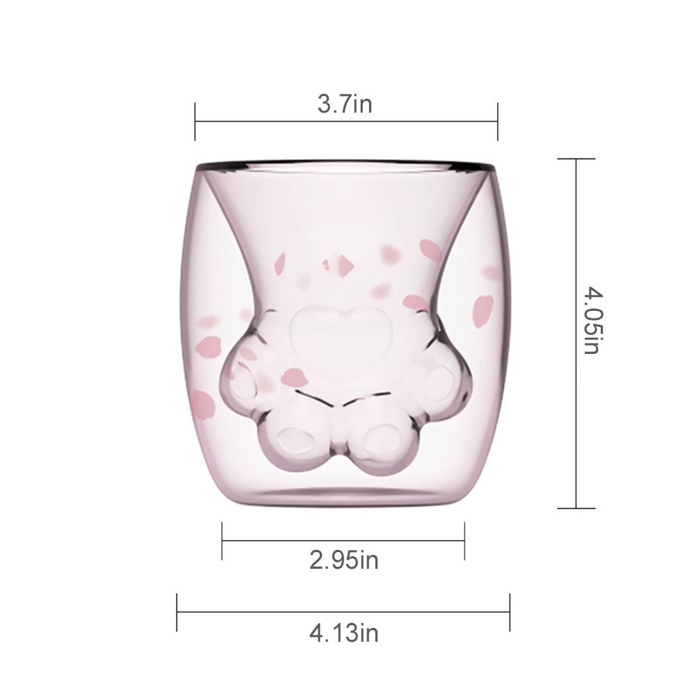 Cat Paw Mug Cat Claw Coffee Mug Double Wall Glass Mug Novelty Gift for Friends
