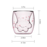 Cat Paw Mug Cat Claw Coffee Mug Double Wall Glass Mug Novelty Gift for Friends