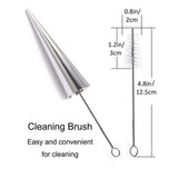 16Pcs Stainless Steel Cream Horn Molds Set Filled Dessert Pastry Cone Metal Forms Baking Tools - Front View