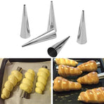 16Pcs Stainless Steel Cream Horn Molds Set Filled Dessert Pastry Cone Metal Forms Baking Tools