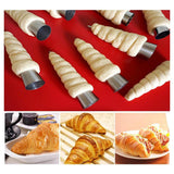 16Pcs Stainless Steel Cream Horn Molds Set Filled Dessert Pastry Cone Metal Forms Baking Tools - 45-Degree Angle