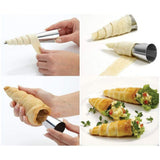 16Pcs Stainless Steel Cream Horn Molds Set Filled Dessert Pastry Cone Metal Forms Baking Tools