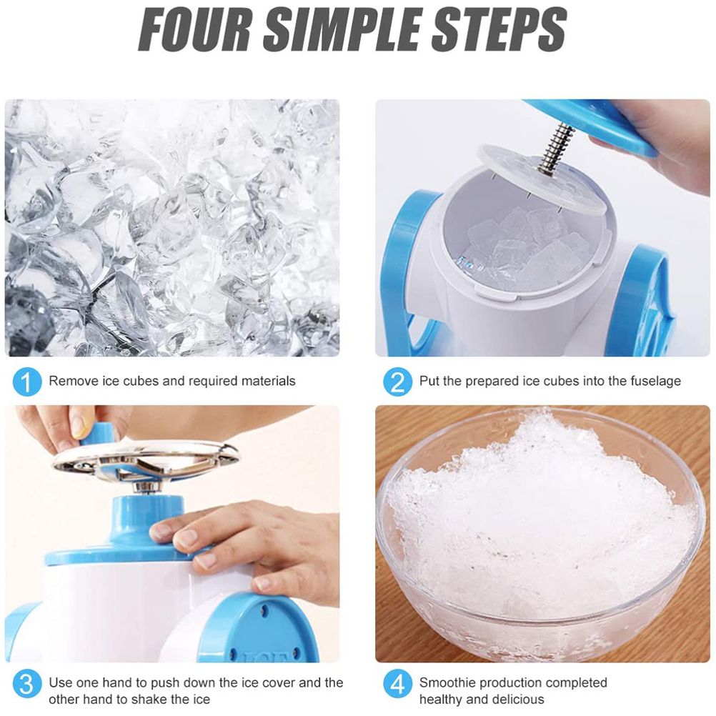 Hand Crank Shaved Ice Cream Machine Slushie Machine for Snow Cone Margarita Frozen Cocktails Healthy Snacks