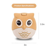 Household Owl Shaped Toothpick Holder Container Wheat Straw Table Toothpick Storage Box - Front View