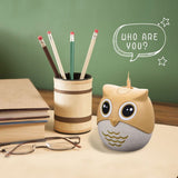 Household Owl Shaped Toothpick Holder Container Wheat Straw Table Toothpick Storage Box