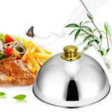 Stainless Steel Cloche Food Cover Dome Serving Plate Dish Dining Dinner for Home Kitchen Restaurant Cafe