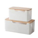 Cable Management Box Cable Organizer Box Wire Management Organizer Cover Hider for Desktop Home Office Kitchen - Front View