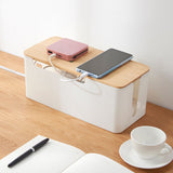 Cable Management Box Cable Organizer Box Wire Management Organizer Cover Hider for Desktop Home Office Kitchen
