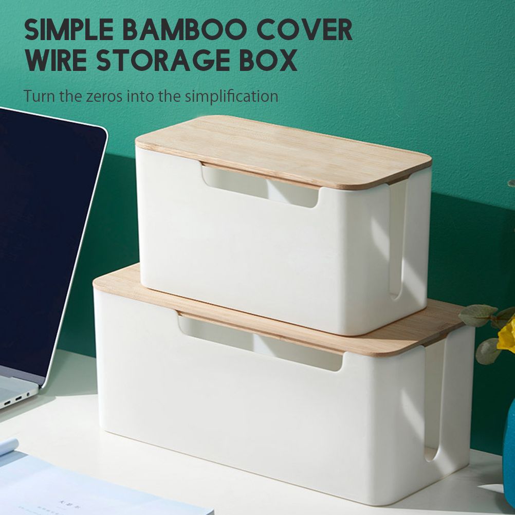 Cable Management Box Cable Organizer Box Wire Management Organizer Cover Hider for Desktop Home Office Kitchen