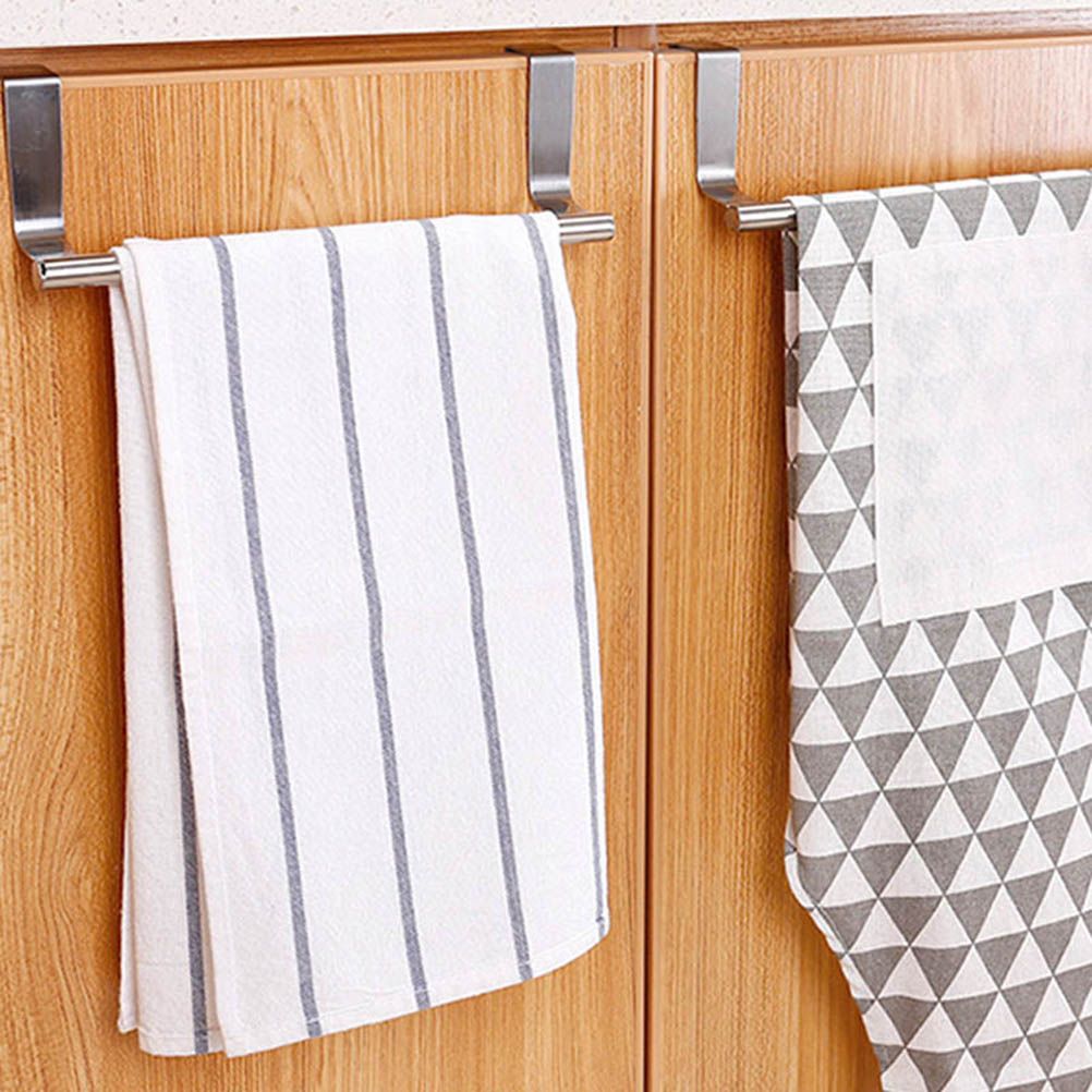 Stainless Steel Towel Racks Holder Kitchen Cabinet Door Towel Rack Hanging Holder Bathroom Shelf Rack