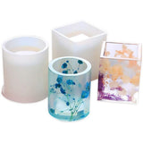 2PCS DIY Silicone Pen Molds Cube and Cylinder Resin Molds Pen Holder Mold for Craft Making