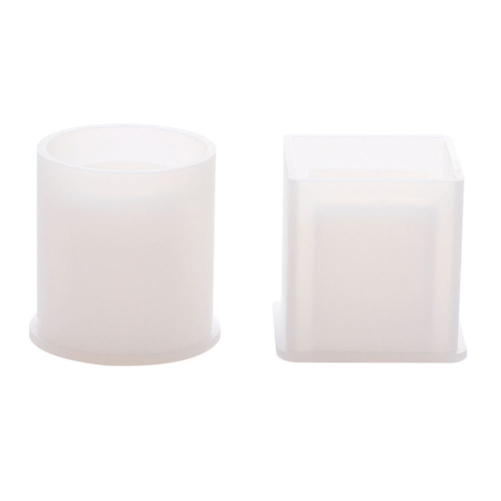 2PCS DIY Silicone Pen Molds Cube and Cylinder Resin Molds Pen Holder Mold for Craft Making