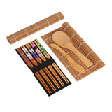 Bamboo Sushi Maker Set Sushi Rolling Mat Kits Sushi Curtain Blade Spoon and Chopsticks Set