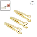 3PCS Stainless Steel Food Serving Tongs Mini Tongs for Sugar Tea Bag Kitchen Tool - Front View