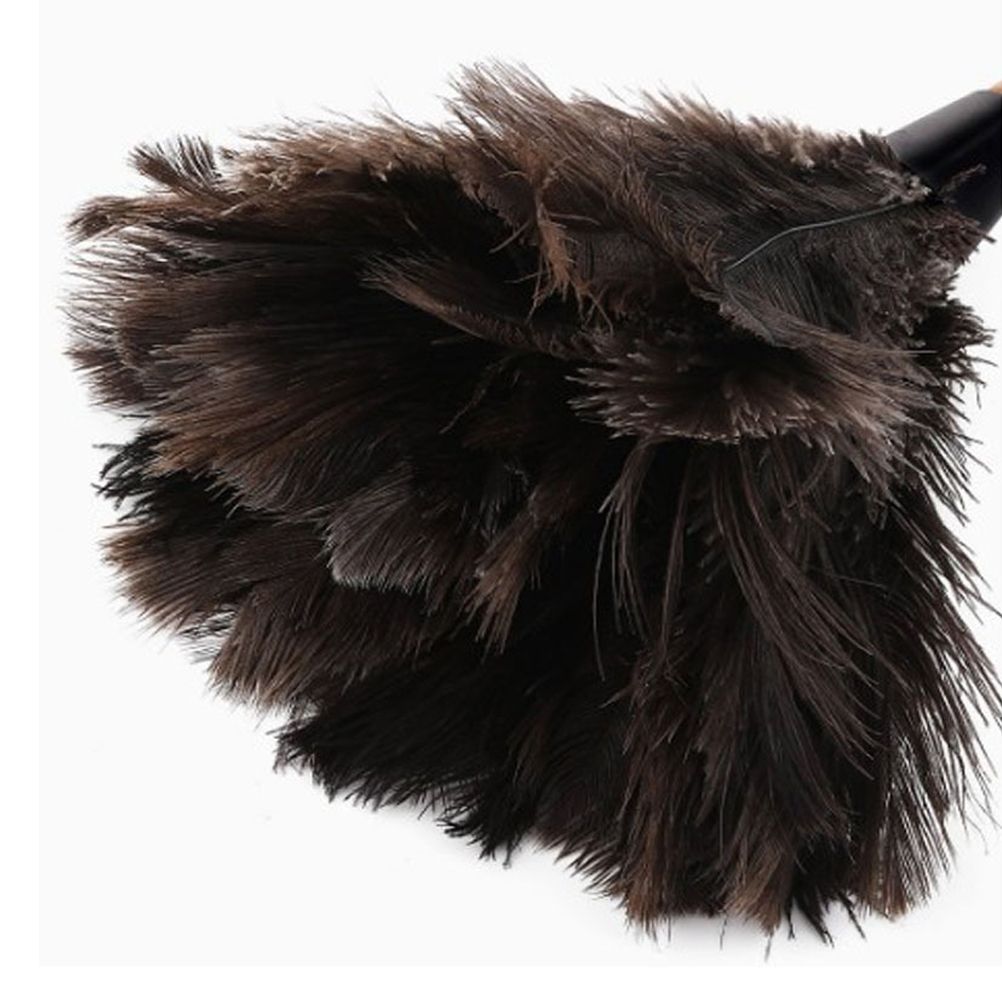 Anti Static Animal Feather Brush Soft Dust Cleaning Brush with Wooden Handle