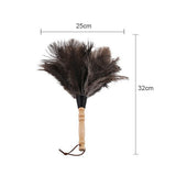 Anti Static Animal Feather Brush Soft Dust Cleaning Brush with Wooden Handle