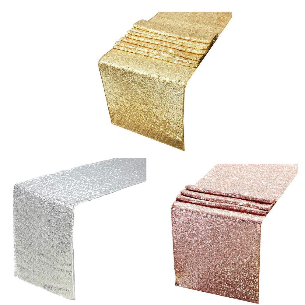 30x180cm Sparkly Sequin Table Runner Wedding Party Christmas Table Runner Tablecloth Decoration
