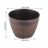 Imitation Wooden Barrel PP Resin Flower Pot Imitated Wood Planting Barrel - Close-Up Angle