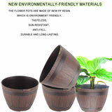 Imitation Wooden Barrel PP Resin Flower Pot Imitated Wood Planting Barrel - Extra Image