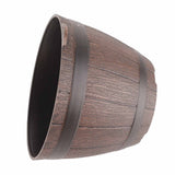 Imitation Wooden Barrel PP Resin Flower Pot Imitated Wood Planting Barrel - Extra Image