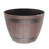 Imitation Wooden Barrel PP Resin Flower Pot Imitated Wood Planting Barrel
