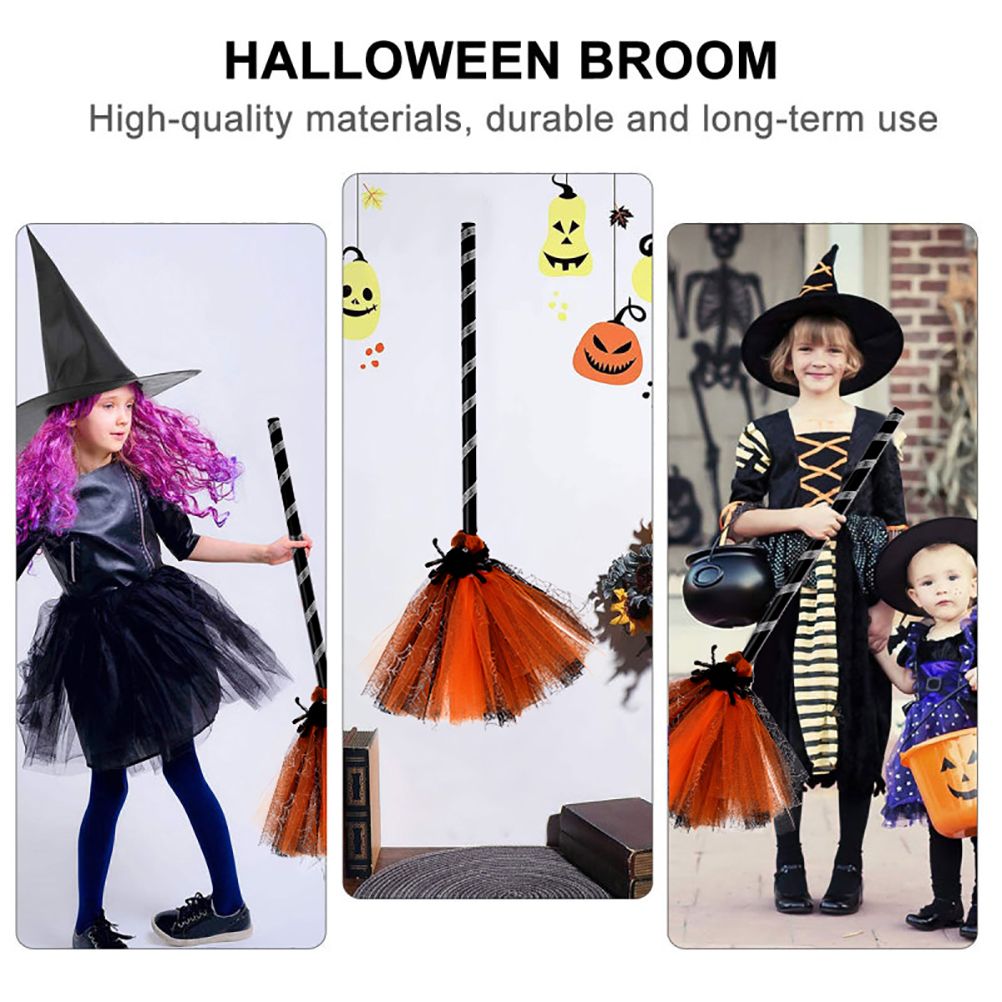 Halloween Witch Broom Cosplay Broom Prop for Halloween Costume Party