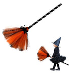 Halloween Witch Broom Cosplay Broom Prop for Halloween Costume Party - Front View