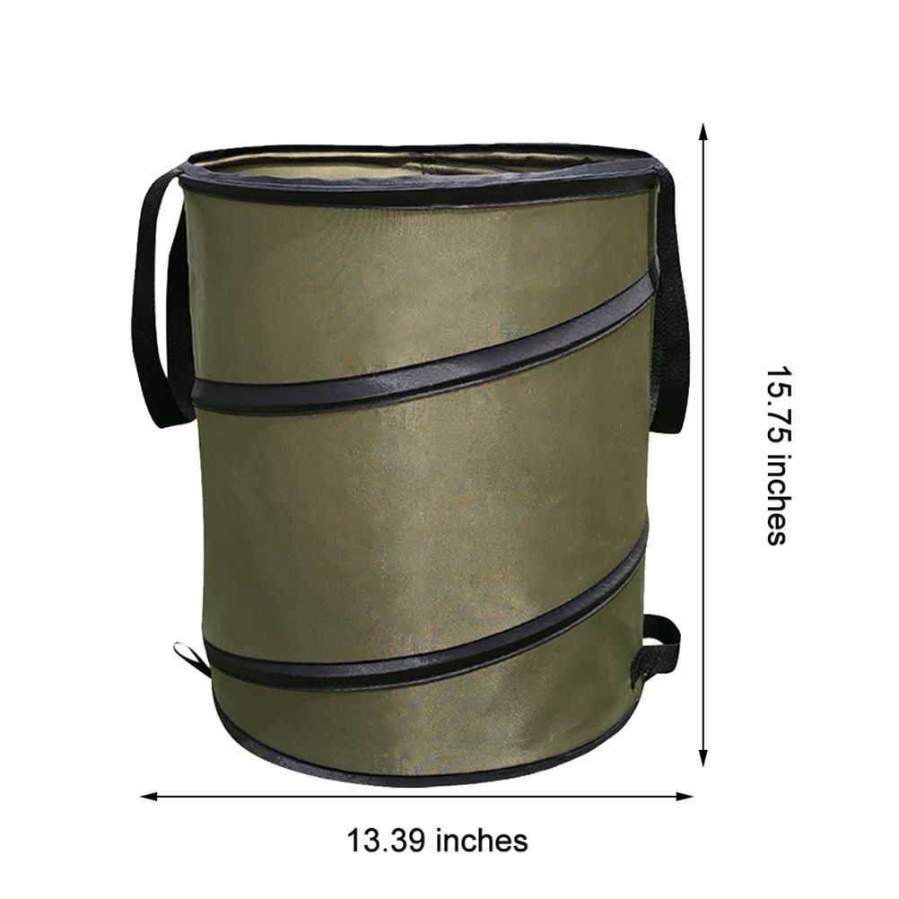 Collapsible Garden Waste Bag Oxford Cloth Bucket Reusable Container with 2 Carrying Handle for Garden Collecting Leaves 37.8 L