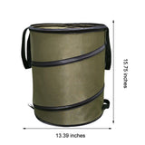 Collapsible Garden Waste Bag Oxford Cloth Bucket Reusable Container with 2 Carrying Handle for Garden Collecting Leaves 37.8 L - Front View