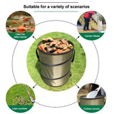 Collapsible Garden Waste Bag Oxford Cloth Bucket Reusable Container with 2 Carrying Handle for Garden Collecting Leaves 37.8 L - Side View