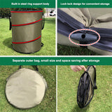 Collapsible Garden Waste Bag Oxford Cloth Bucket Reusable Container with 2 Carrying Handle for Garden Collecting Leaves 37.8 L - 45-Degree Angle