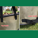 Collapsible Garden Waste Bag Oxford Cloth Bucket Reusable Container with 2 Carrying Handle for Garden Collecting Leaves 37.8 L - Close-Up Angle