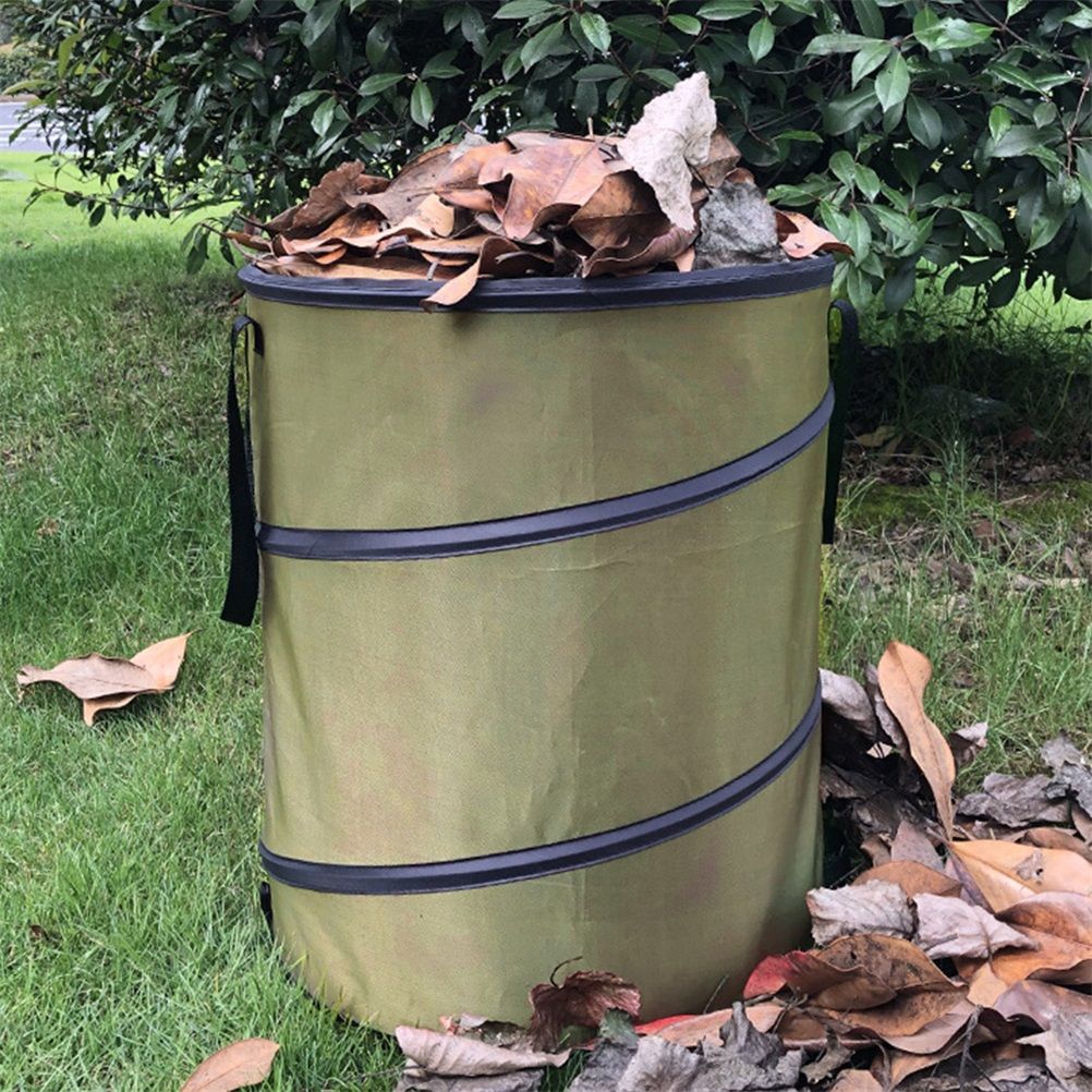 Collapsible Garden Waste Bag Oxford Cloth Bucket Reusable Container with 2 Carrying Handle for Garden Collecting Leaves 37.8 L