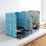 3 Sided Kitchen Splatter Guard Foldable Oil Proof Board Aluminum Foil Gas Stove Shield