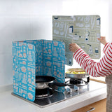 3 Sided Kitchen Splatter Guard Foldable Oil Proof Board Aluminum Foil Gas Stove Shield