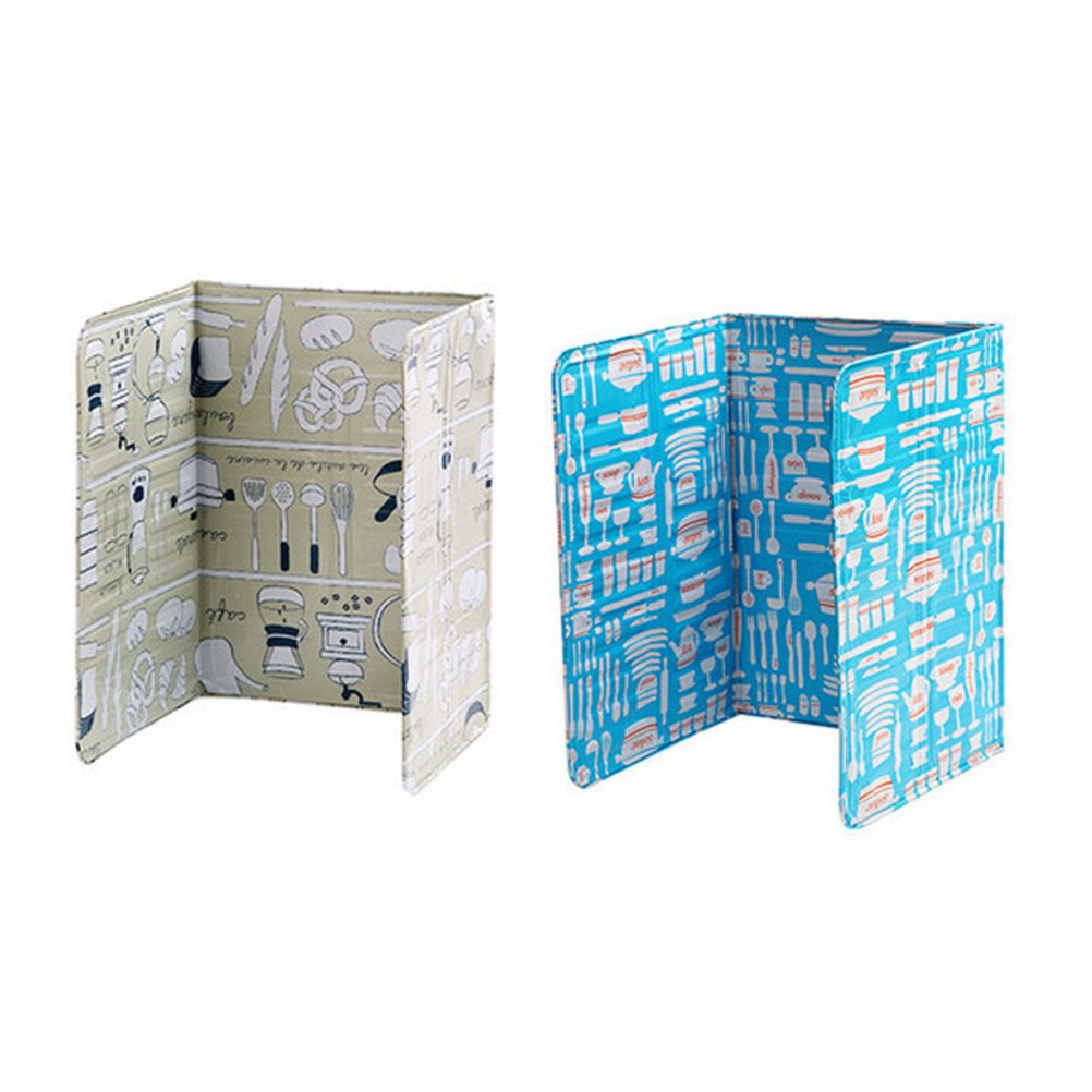 3 Sided Kitchen Splatter Guard Foldable Oil Proof Board Aluminum Foil Gas Stove Shield