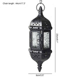 Hanging Candle Lantern Moroccan Chandelier Retro Candle Holder Moroccan Vintage Metal Hollow Wedding Hanging Candle Holders - Front View
