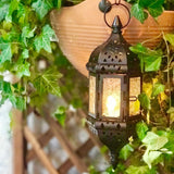 Hanging Candle Lantern Moroccan Chandelier Retro Candle Holder Moroccan Vintage Metal Hollow Wedding Hanging Candle Holders
