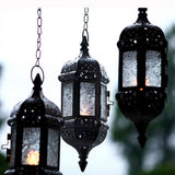 Hanging Candle Lantern Moroccan Chandelier Retro Candle Holder Moroccan Vintage Metal Hollow Wedding Hanging Candle Holders - Extra Image