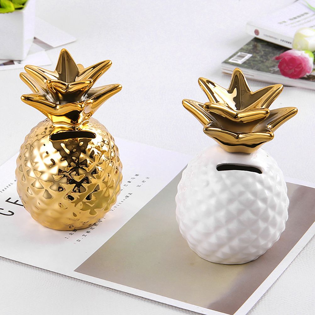 Ceramic Pineapple Piggy Bank Cute Piggy Bank Ornaments Pineapple Money Box Home Decor