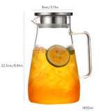 Teapot Glass Tea Maker Large Capacity Heat Resistant Juice Bottles with Removable Stainless Steel Cover