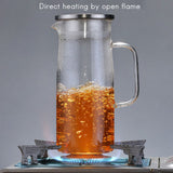 Teapot Glass Tea Maker Large Capacity Heat Resistant Juice Bottles with Removable Stainless Steel Cover