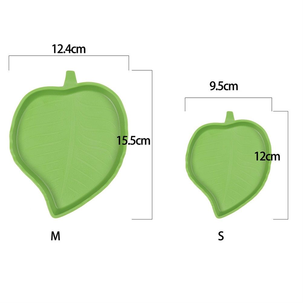 2PCS Leaf Reptile Food Water Bowl Plate Dish for Tortoise Snake Crawl Pet Drinking and Eating
