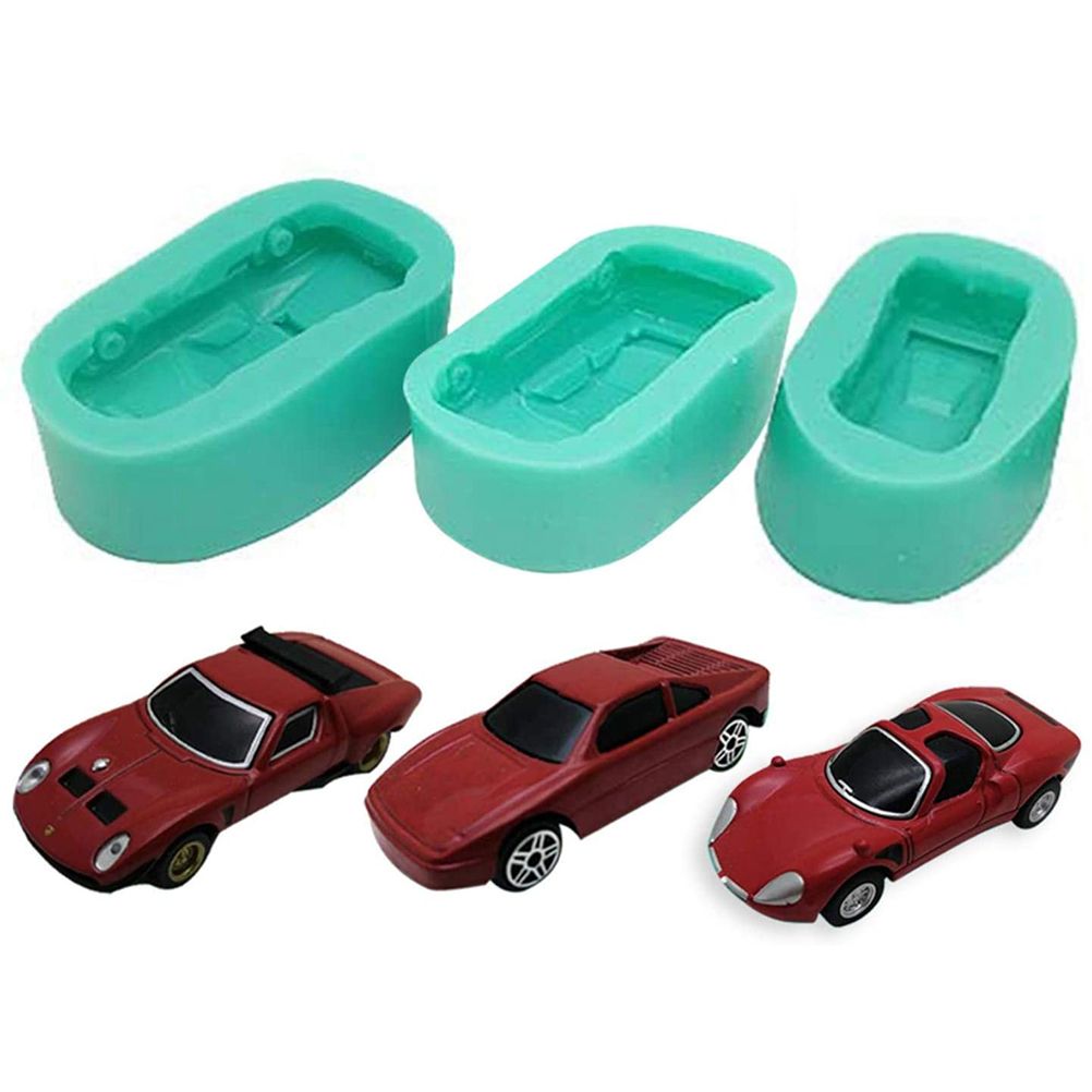 Silicone Mold Racing Car Shaped Fondant Mold for DIY Baking Cake Making Soaps Candles Mold for Puddings Chocolate Cake