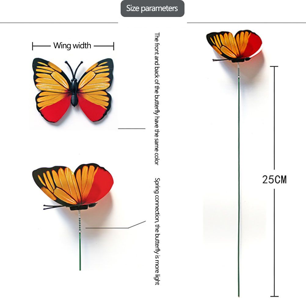 15pcs Simulation Butterfly Insert Colourful Butterfly Plant Inserts Gardening Supplies