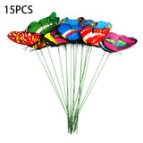 15pcs Simulation Butterfly Insert Colourful Butterfly Plant Inserts Gardening Supplies