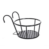 Iron Hanging Flowerpot Portable Flower Pots Metal Garden Flowers Bucket