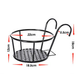 Iron Hanging Flowerpot Portable Flower Pots Metal Garden Flowers Bucket