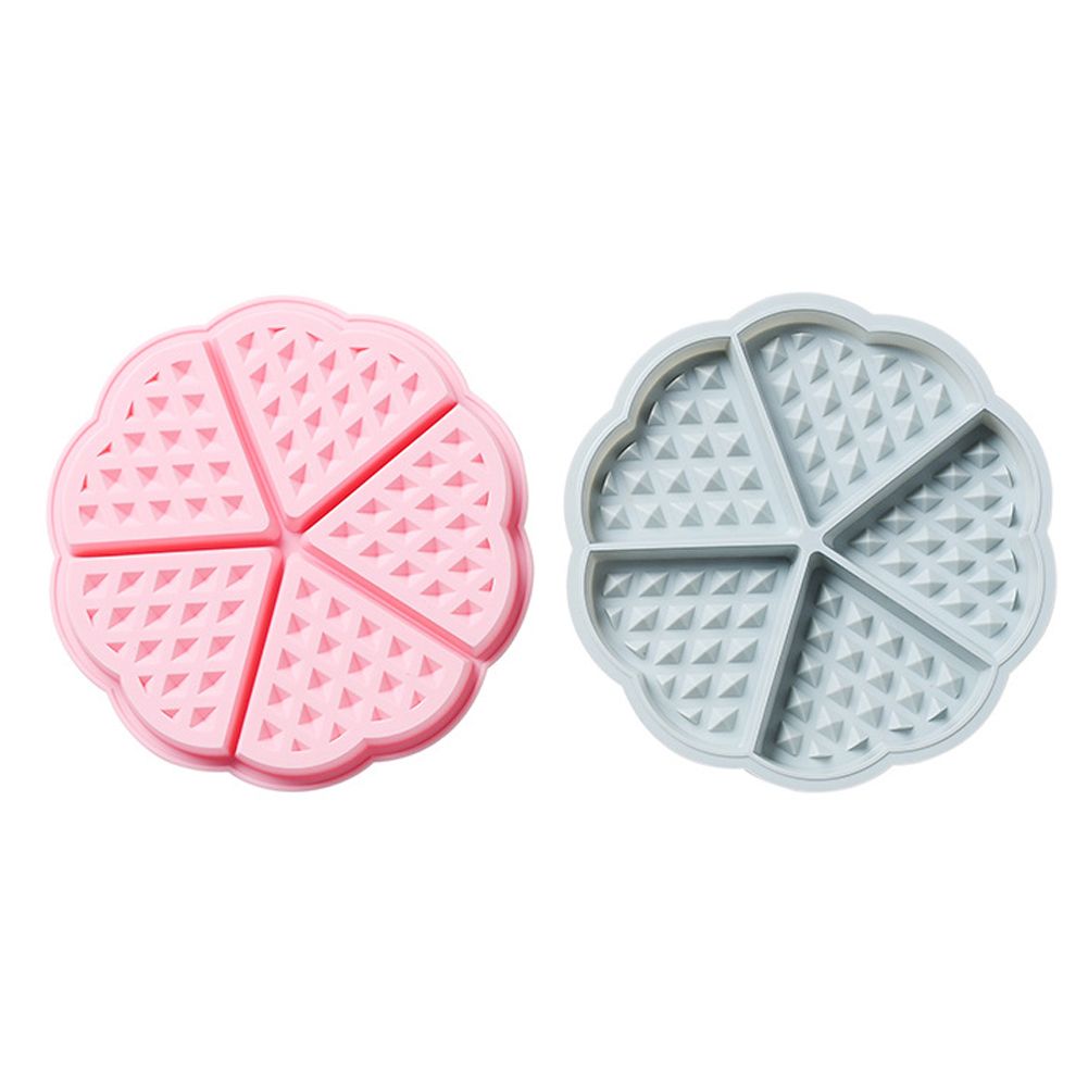 2PCS Silicone Waffle Mold 5 Cavity Heart Shaped Cake Muffin Pancake Mold for Baking Tools