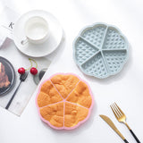 2PCS Silicone Waffle Mold 5 Cavity Heart Shaped Cake Muffin Pancake Mold for Baking Tools - Low Angle